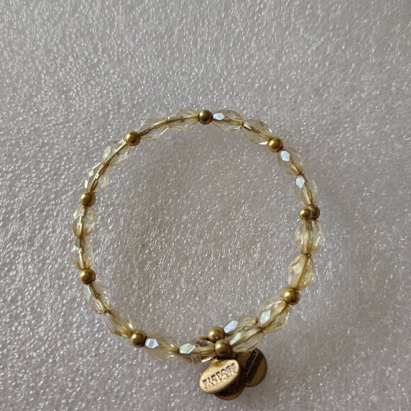 Alex and Ani Vintage Beaded Gold Wrap Bracelet Vintage Expandable Bangle 430 - Picture 2 of 4
